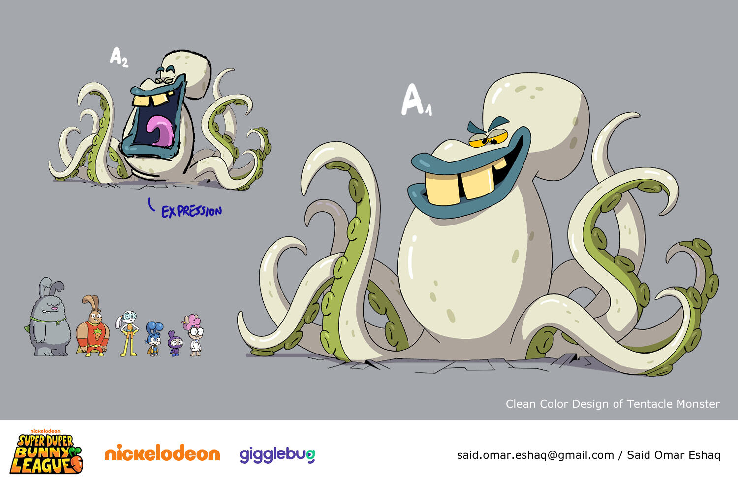 Super Duper Bunny League - Tentacle Monster Clean Color Design Super Duper Bunny League - Tentacle Monster Clean Color Design
